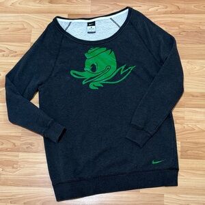 Nike Charcoal Sweatshirt with Vibrant Green Logo